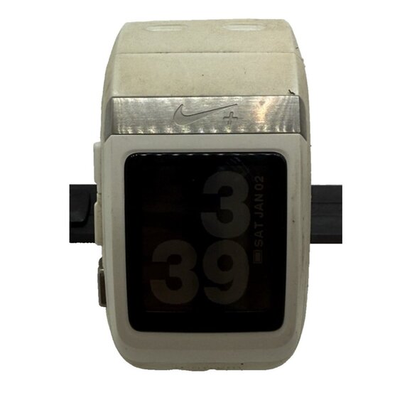 Nike+ Sport Digital Watch GPS Tomtom White Resin Band WM0102 Women's Athletic - Picture 1 of 8